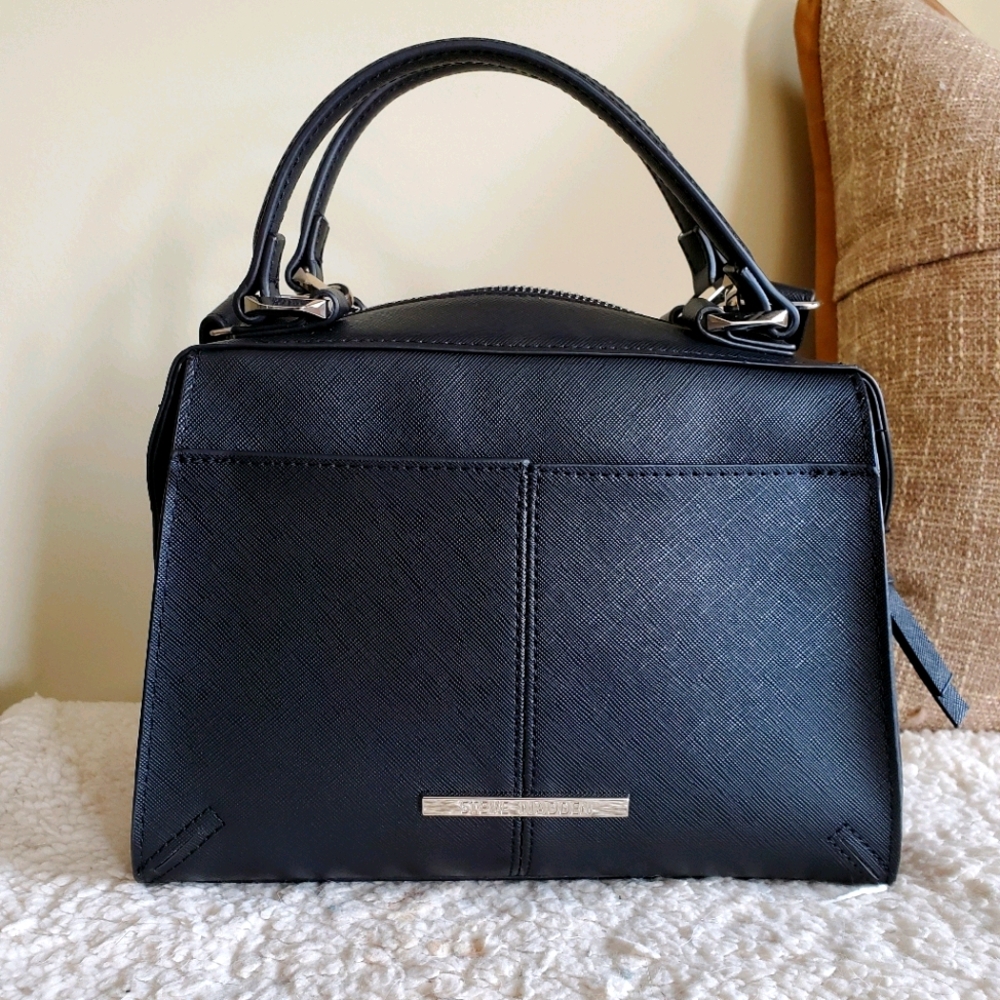Steve Madden black structured satchel like new